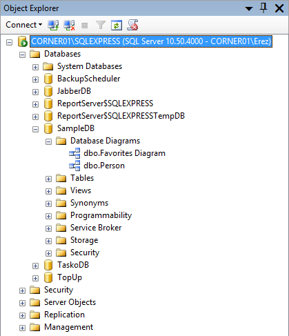 SQL Server 2008 database list